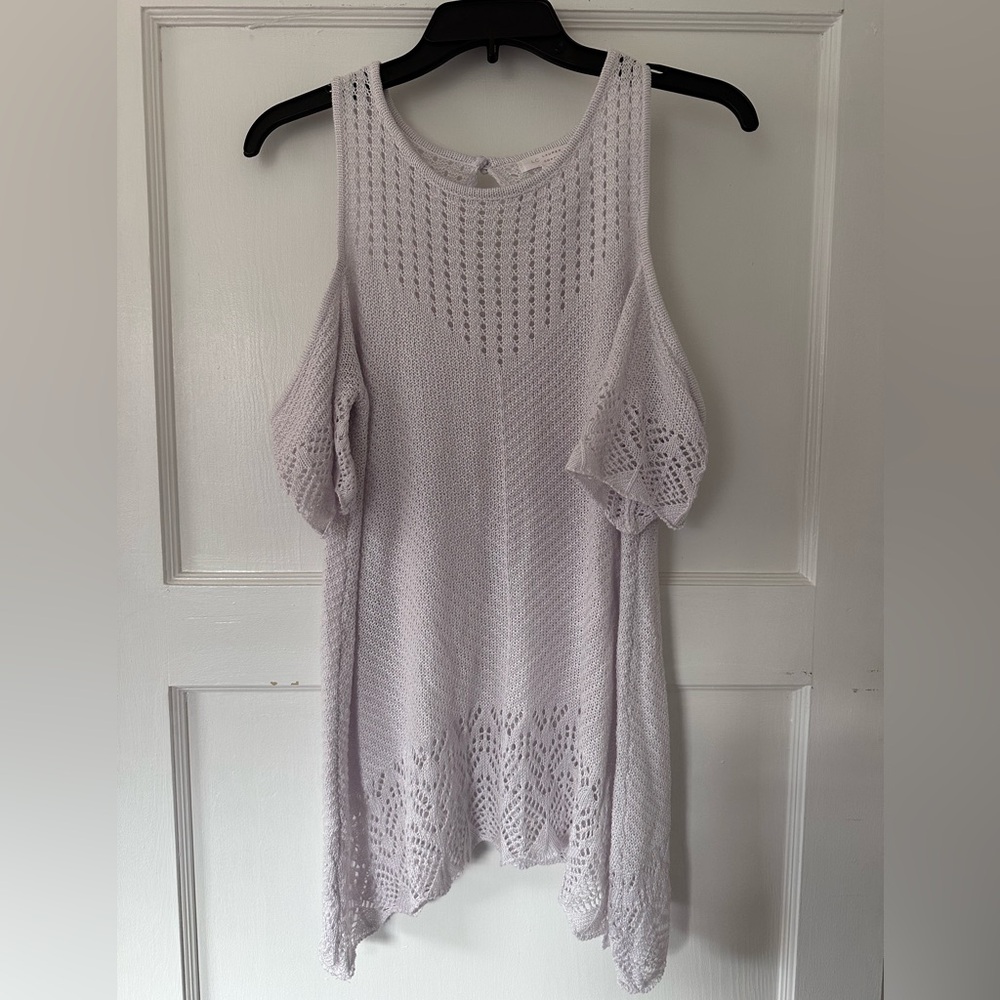 Lauren Conrad Crocheted Cold-Shoulder Top